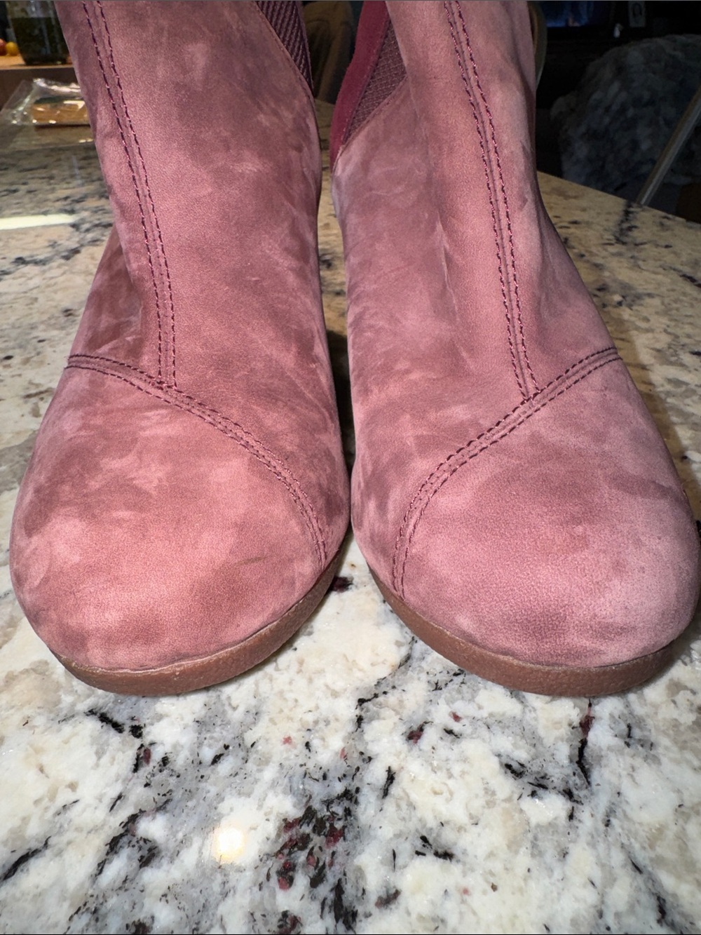 Tom’s Women's Suede Wedge Ankle Bootie - Wine Color - Picture 10 of 10